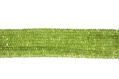 Green Peridot 3.5mm Faceted Rondelles