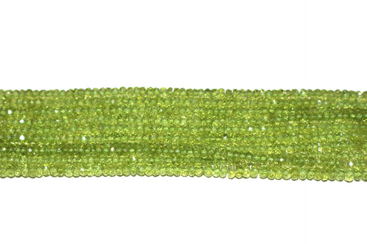 Green Peridot 3.5mm Faceted Rondelles