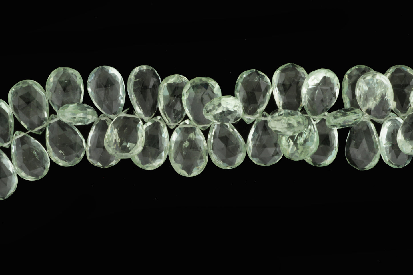 Green Amethyst 16x10mm Faceted Pear Shaped Briolettes