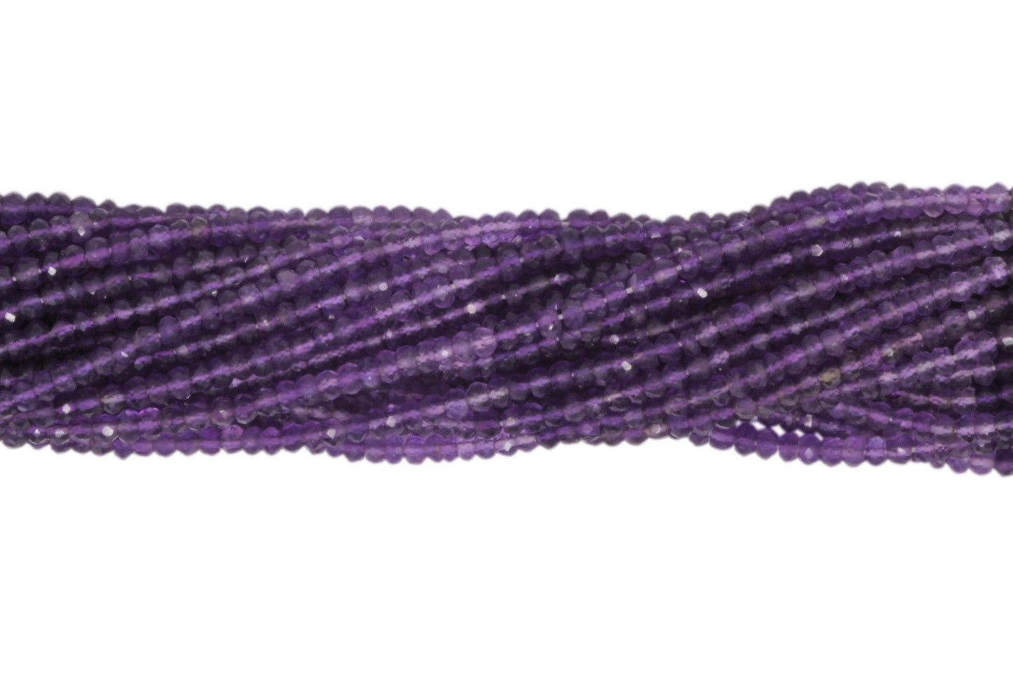 Ombre Amethyst 3.5mm Faceted Rondelles