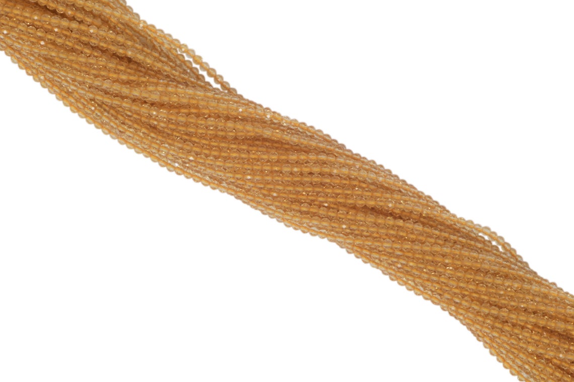 Dark Yellow Citrine 2.5mm Faceted Rounds