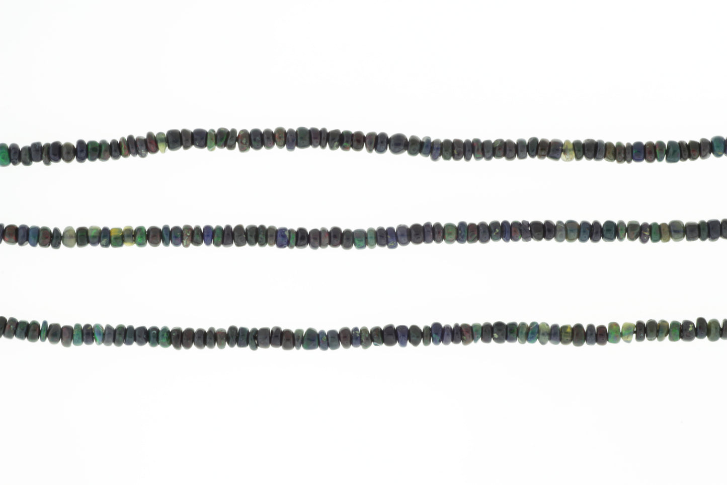 Black Ethiopian Opal 4mm Smooth Rondelles