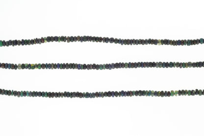 Black Ethiopian Opal 4mm Smooth Rondelles