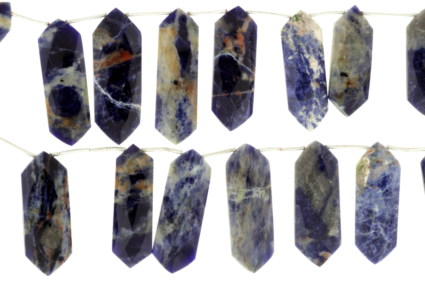 Blue Sodalite 30x12mm Faceted Shields