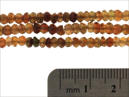 Ombre Brown Tourmaline 4mm Faceted Rondelles
