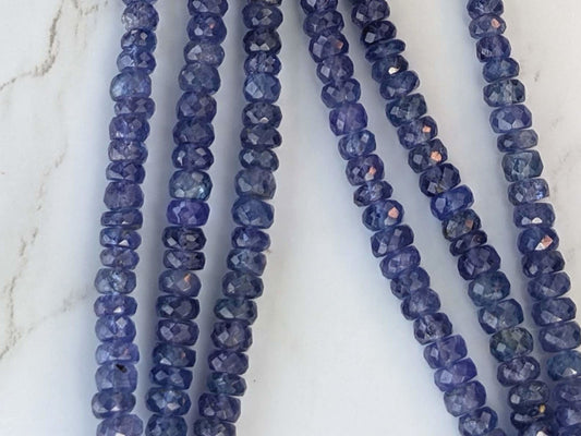 Blue Tanzanite 5mm Faceted Rondelles