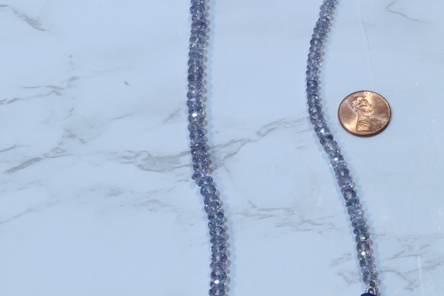 Coated Blue Topaz 5mm Faceted Rondelles