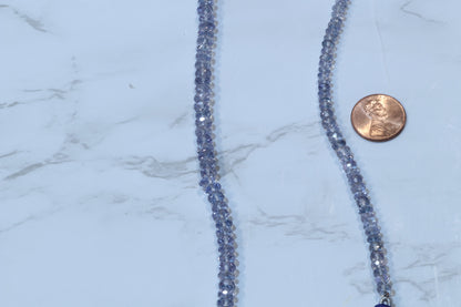 Coated Blue Topaz 5mm Faceted Rondelles