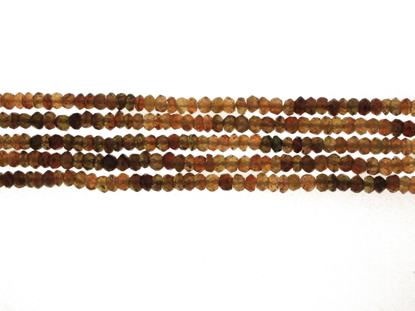 Ombre Brown Tourmaline 4mm Faceted Rondelles