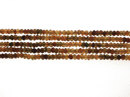 Ombre Brown Tourmaline 4mm Faceted Rondelles