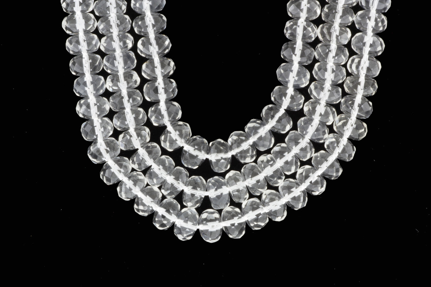 Clear Rock Crystal Quartz 10mm Faceted Rondelles