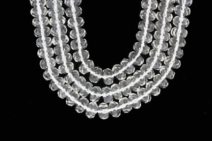 Clear Rock Crystal Quartz 10mm Faceted Rondelles