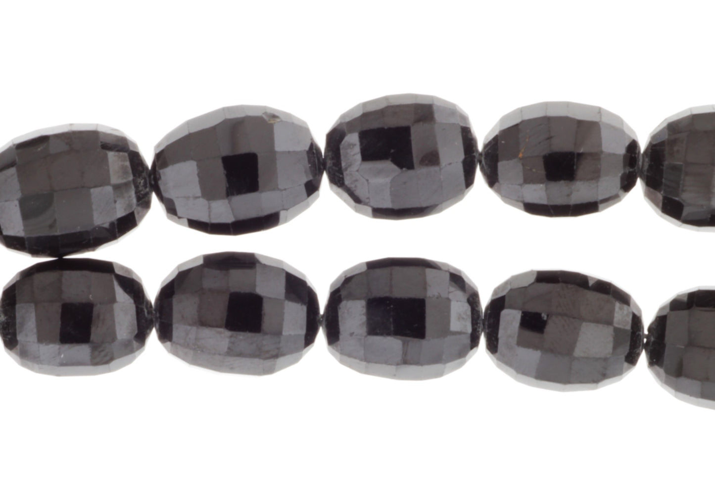 Black Spinel 14x10mm Faceted Drums