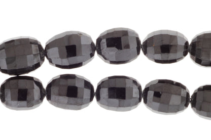 Black Spinel 14x10mm Faceted Drums