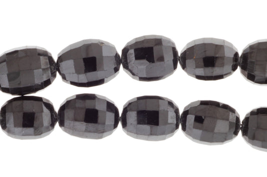 Black Spinel 14x10mm Faceted Drums