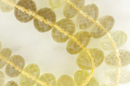 Yellow Lemon Quartz 8mm Faceted Rondelles