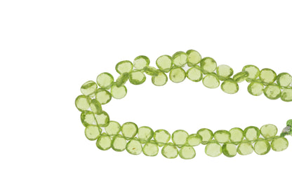 Green Peridot 7mm Faceted Heart Shaped Briolettes