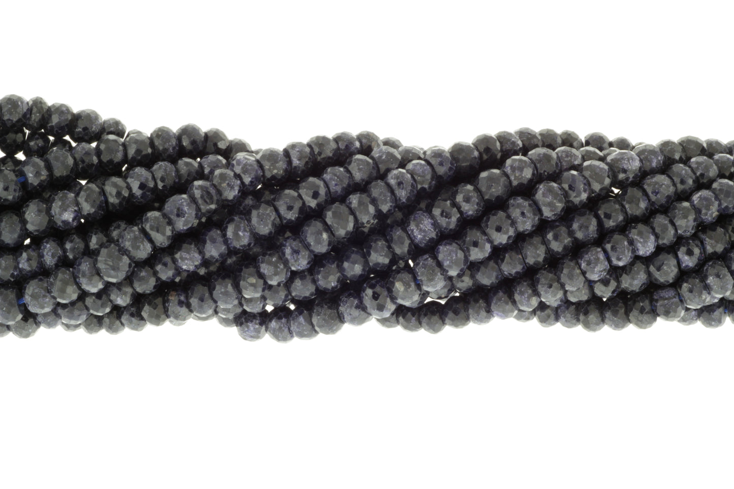 Dyed Blue Sapphire 6mm Faceted Rondelles