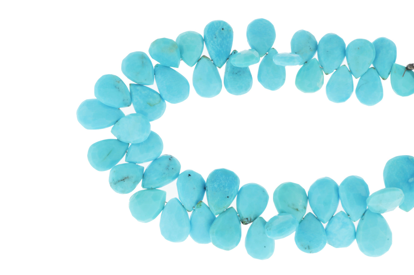 Natural Blue Turquoise 12x8mm Faceted Pear Shaped Briolettes