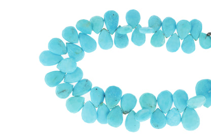 Natural Blue Turquoise 12x8mm Faceted Pear Shaped Briolettes