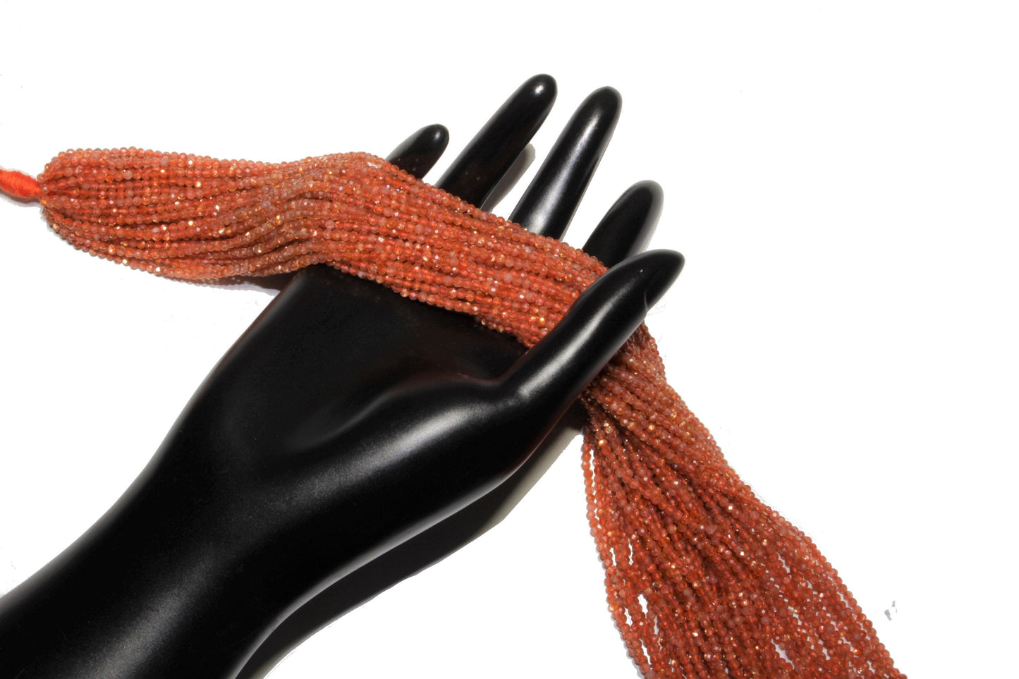 Orange Sunstone 2mm Faceted Rounds