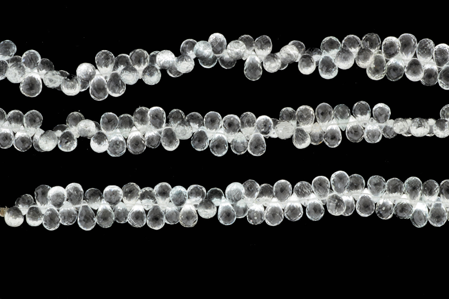White Topaz 7x5mm Faceted Teardrop Briolettes