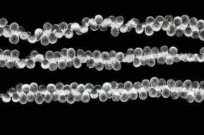 White Topaz 7x5mm Faceted Teardrop Briolettes