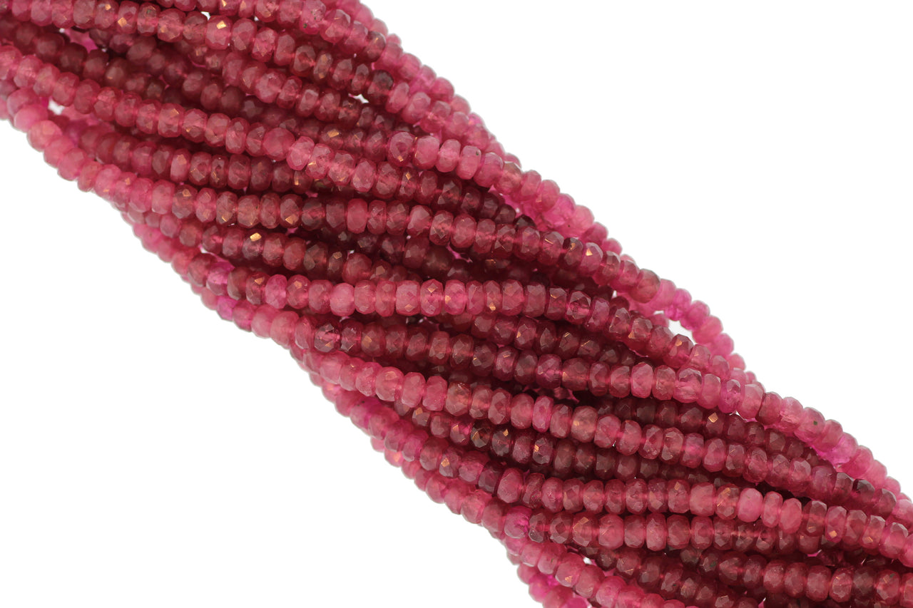 Pink Tourmaline 3.5mm Faceted Rondelles