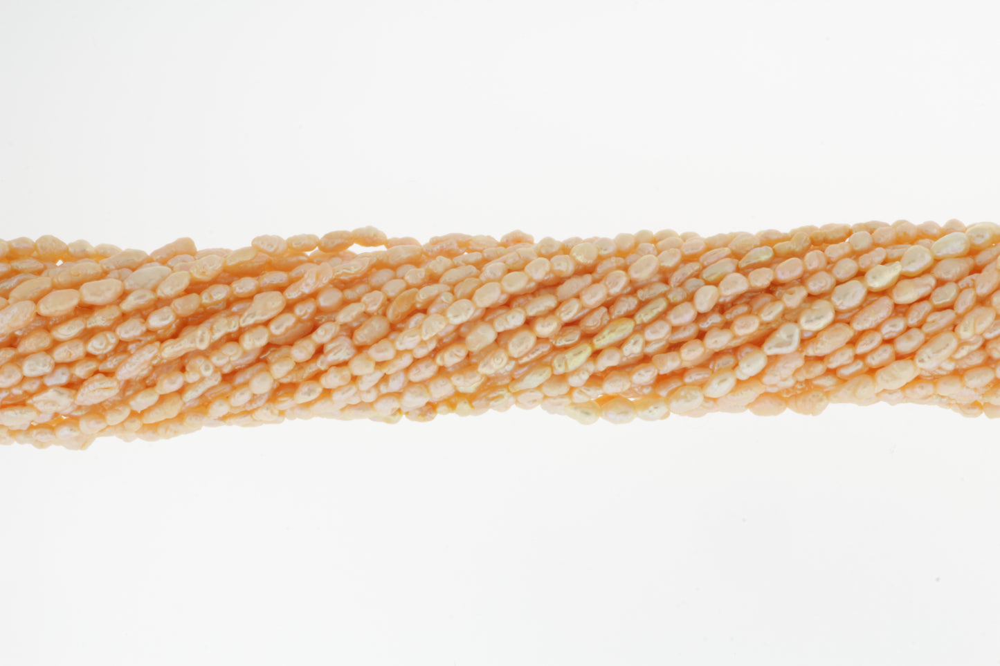 Golden Peach Freshwater Pearl 4x2mm Biwa Sticks