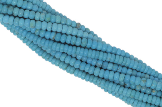 Sleeping Beauty Turquoise 4mm Smooth Rondelles
