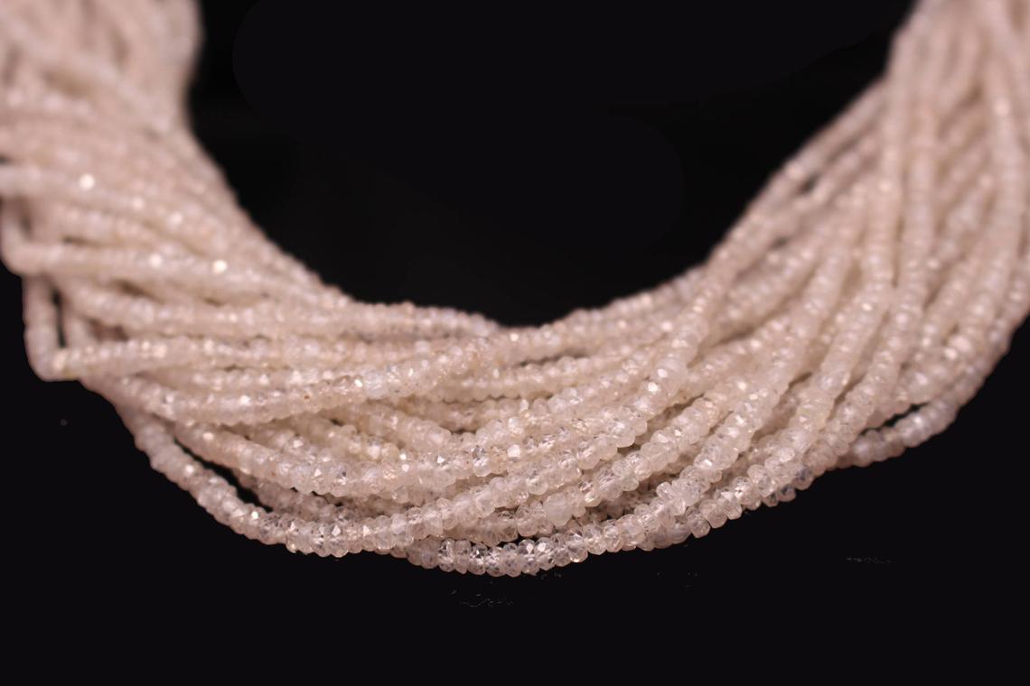 Natural Champagne Zircon 3.5mm Faceted Rondelles