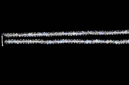 AAA Blue Rainbow Moonstone 4mm Faceted Rondelles
