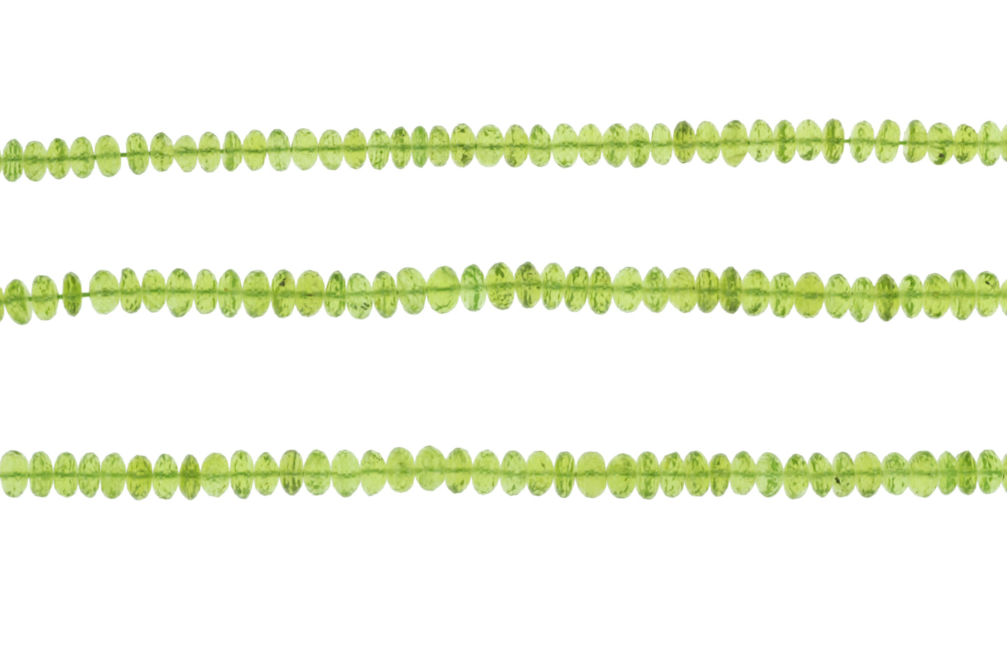 Green Peridot 6.5mm Faceted Rondelles