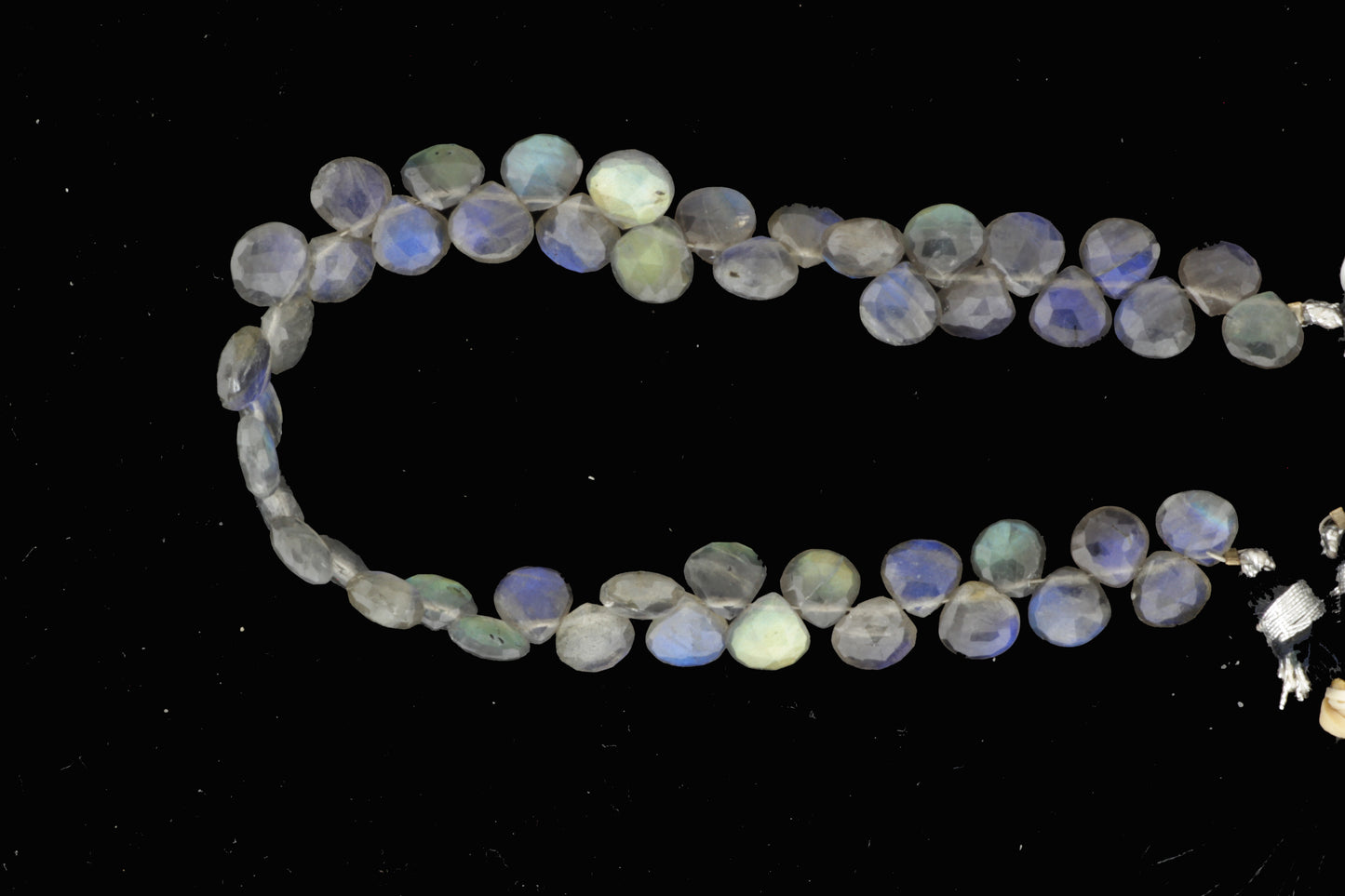 AA Dark Blue Labradorite 6mm Faceted Heart Shaped Briolettes