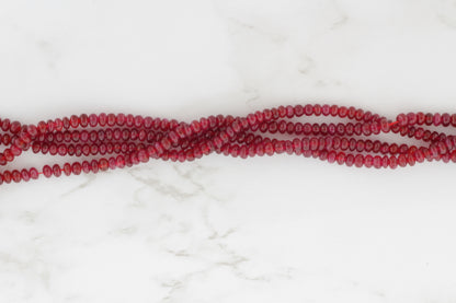 Red Ruby 3mm Smooth Rondelles