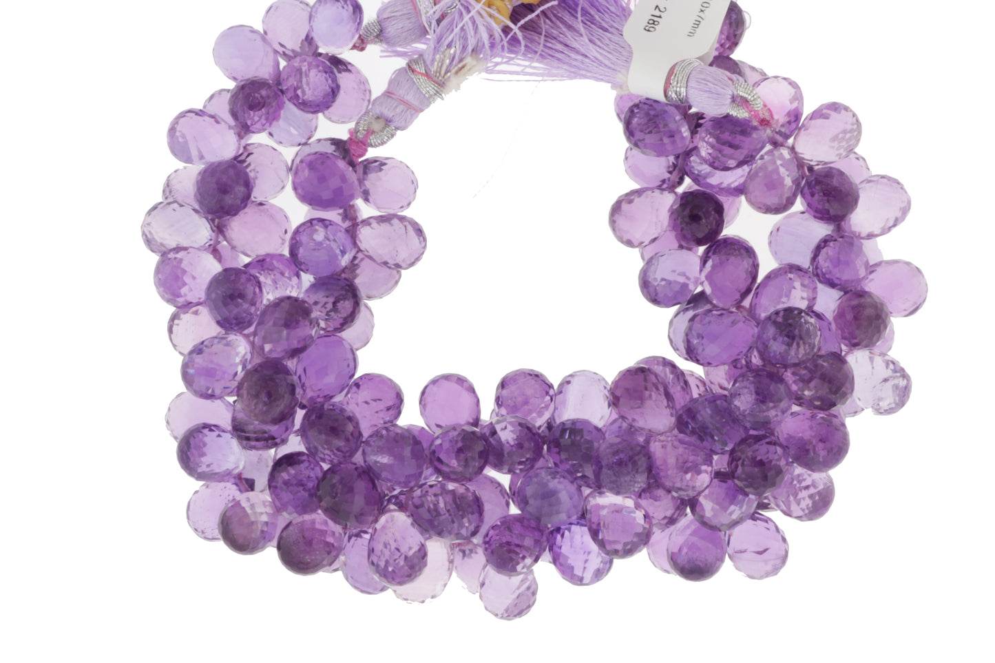 Pink Amethyst 10x7mm Faceted Teardrop Briolettes