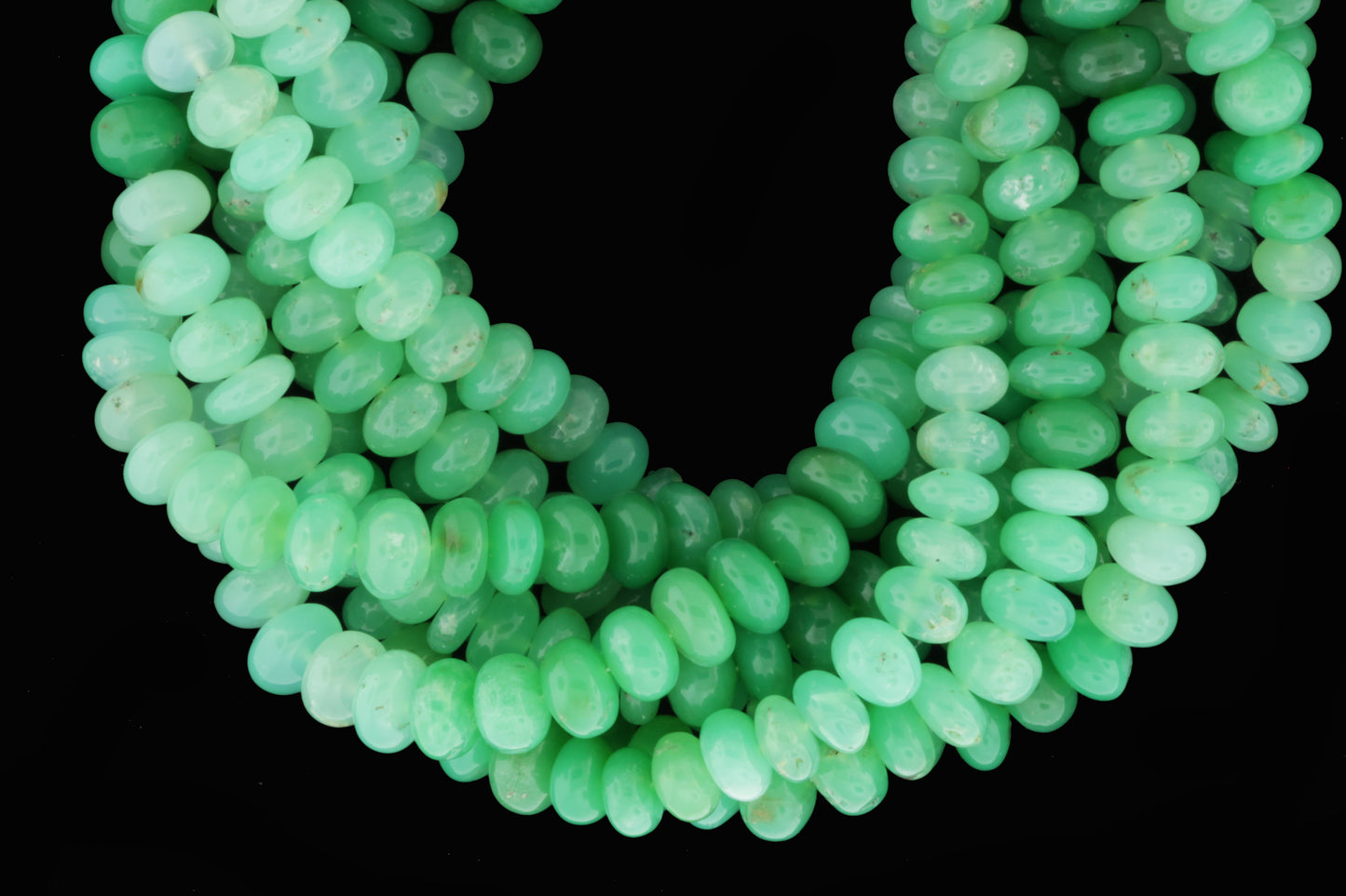 Ombre Chrysoprase 8mm Smooth Rondelles