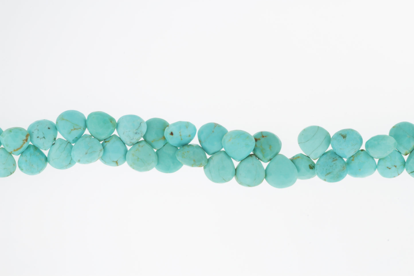 Natural Blue Turquoise 10mm Faceted Heart Shaped Briolettes