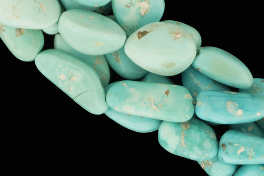 Ombre Natural Blue Turquoise 9x7mm Smooth Nuggets
