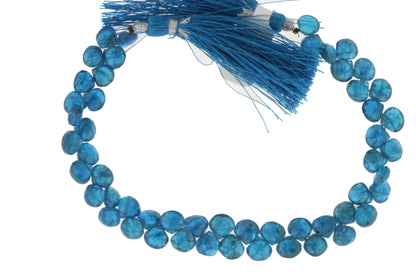 Neon Blue Apatite 7mm Faceted Pear Shaped Briolettes