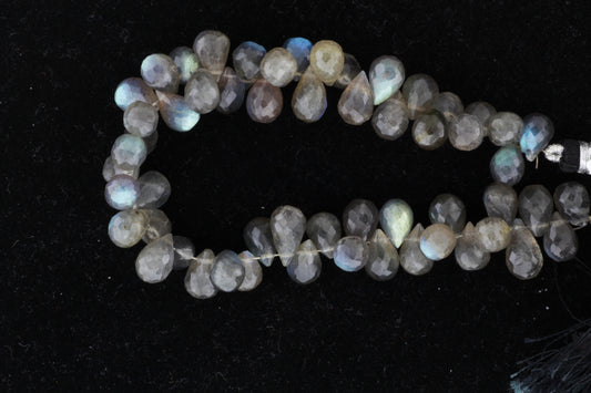 Blue Labradorite 12x7mm Faceted Teardrop Briolettes