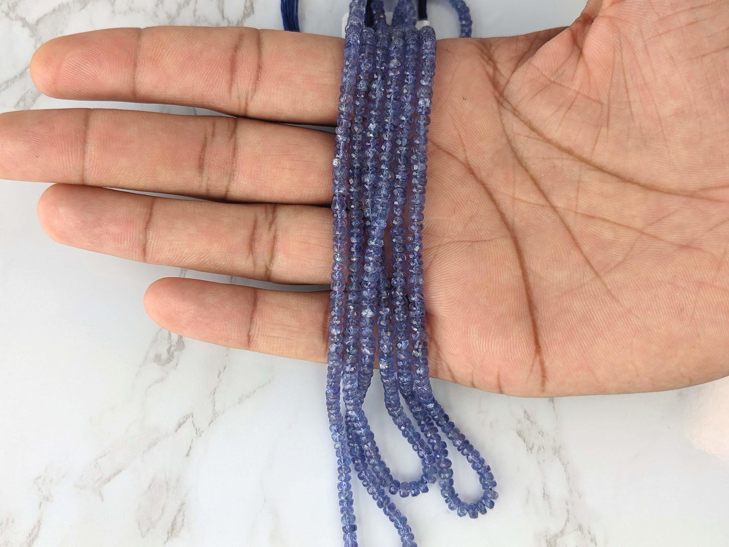 Blue Tanzanite 3mm Faceted Rondelles