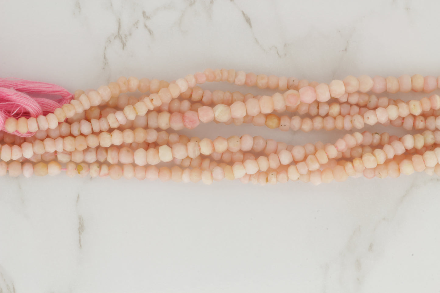 Light Pink Opal 4mm Faceted Rondelles