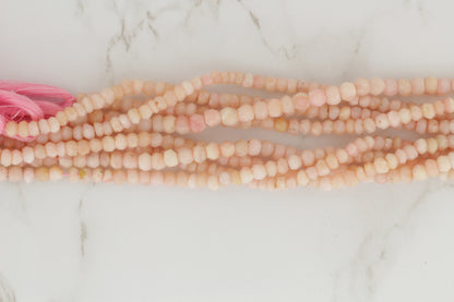 Light Pink Opal 4mm Faceted Rondelles