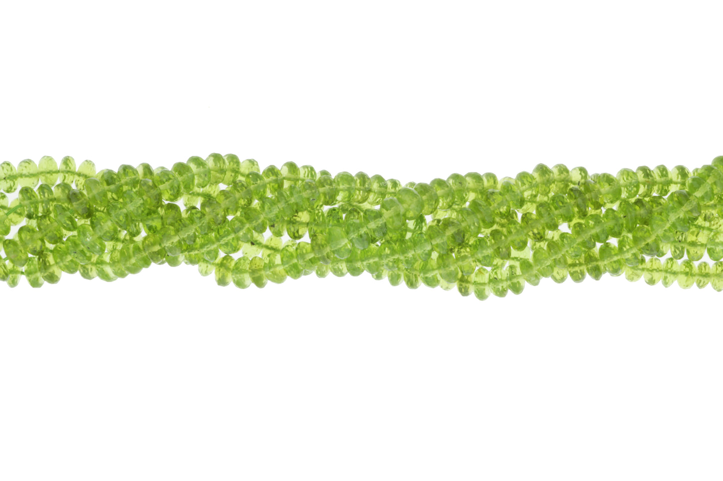 Green Peridot 6.5mm Faceted Rondelles