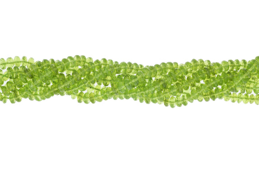 Green Peridot 6.5mm Faceted Rondelles