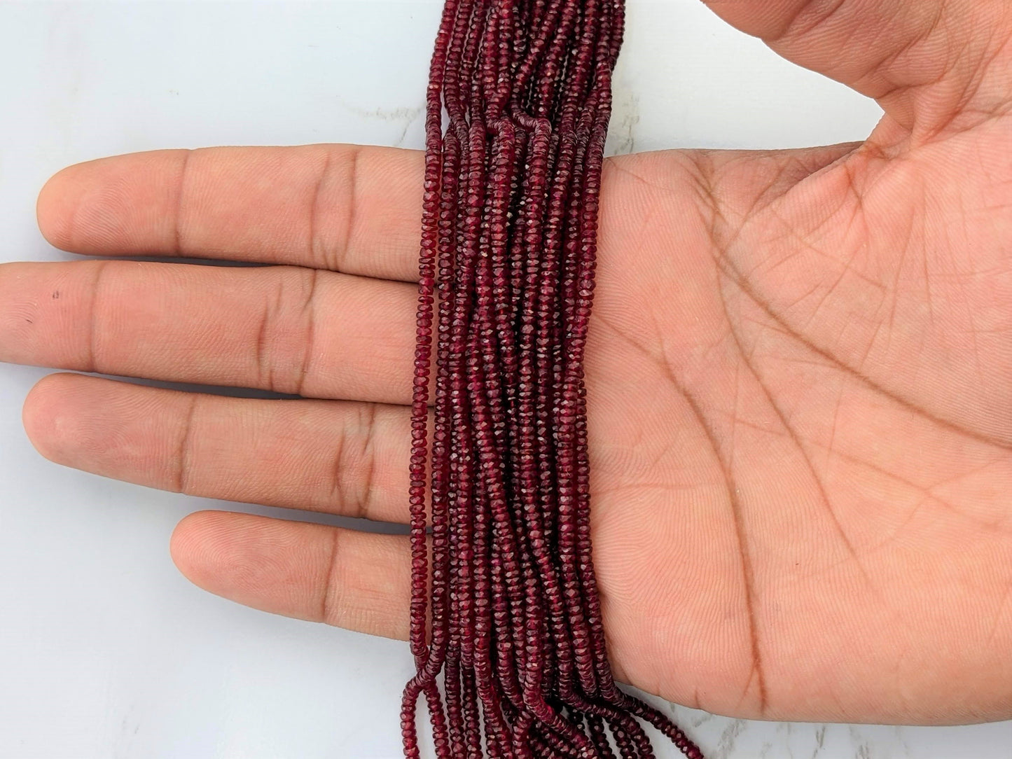 Red Ruby 2.5mm Faceted Rondelles