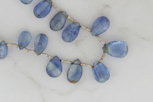 Blue Kyanite 8x6mm Faceted Pear Shaped Briolettes
