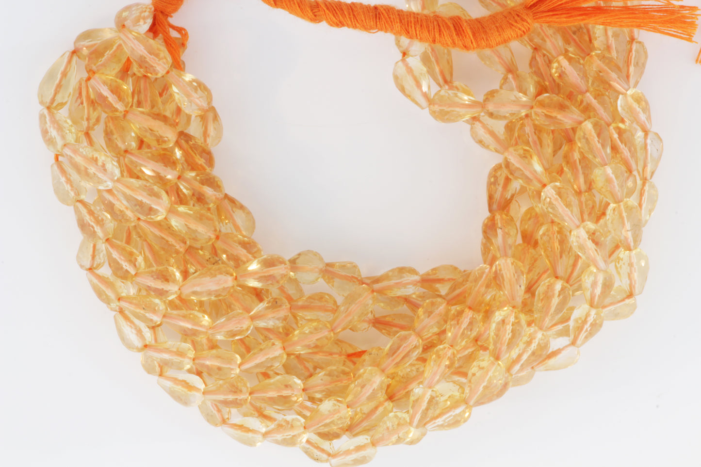 Yellow Citrine 7x5mm Center Drilled Teardrop Briolettes