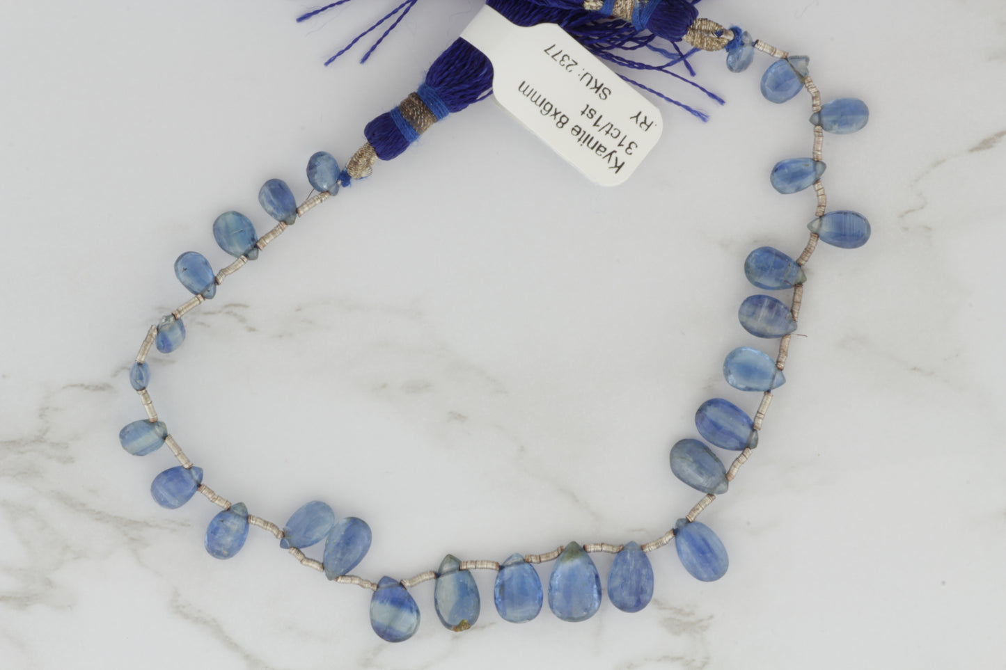 Blue Kyanite 8x6mm Faceted Pear Shaped Briolettes